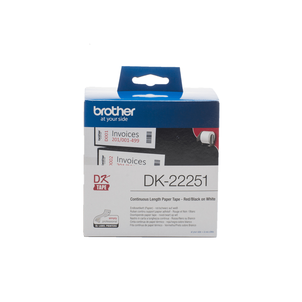 Brother Endlosetikett DK-22251 | 62 mm | Weiß | Papier