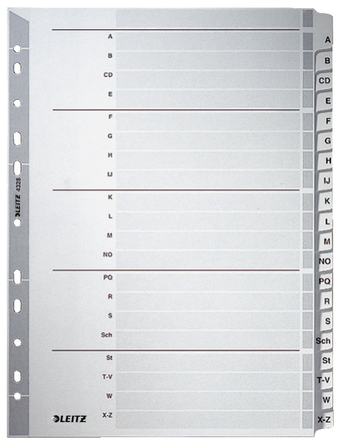 Leitz Register | DIN A4 | A-Z · 20-teilig | Grau