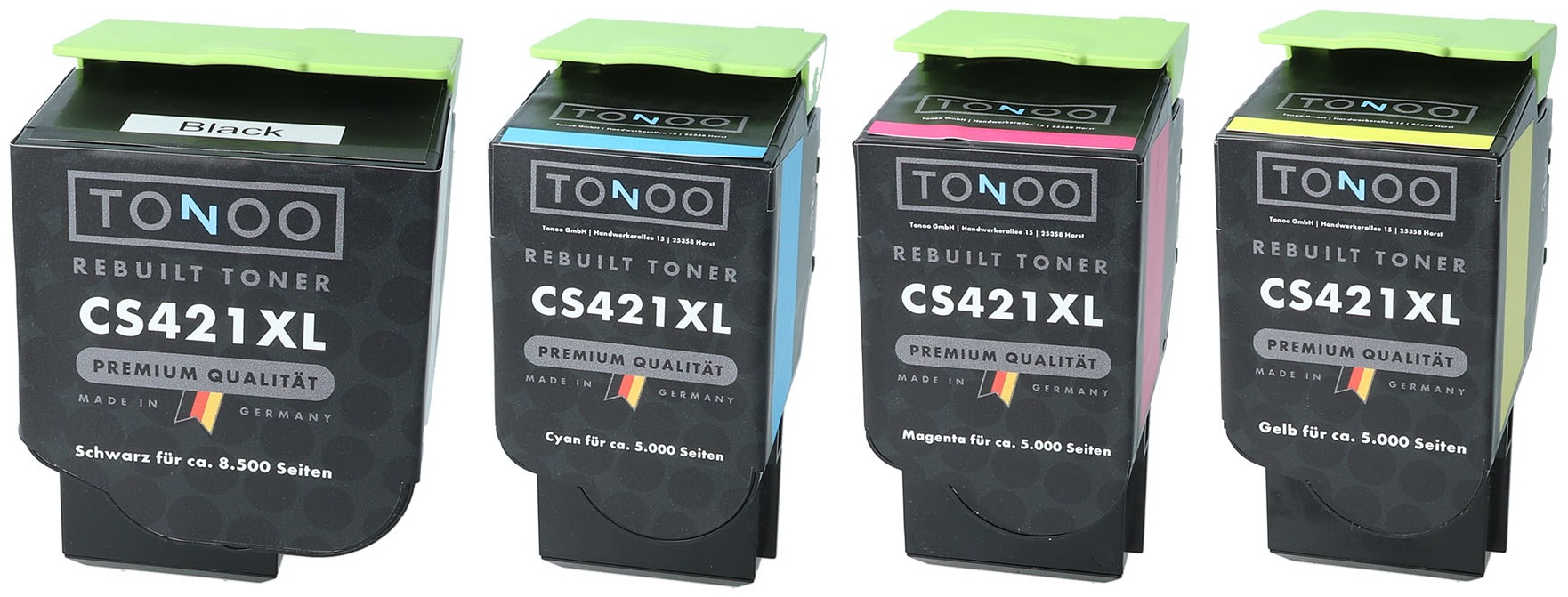 Tonoo® Toner ersetzt Lexmark CS421 | CS521 | CS622 | CX421 | CX522 | CX622 Set XL