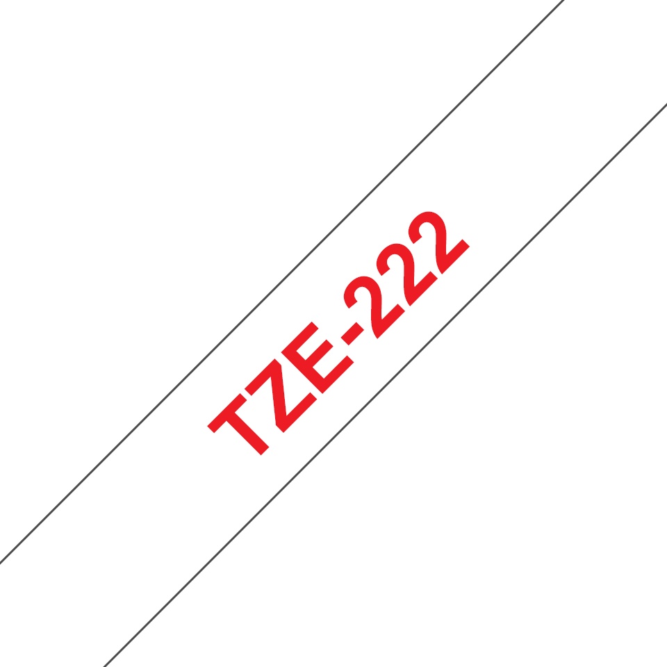 Brother Schriftband TZe-222 | 9 mm | Rot auf Weiß | 8 m