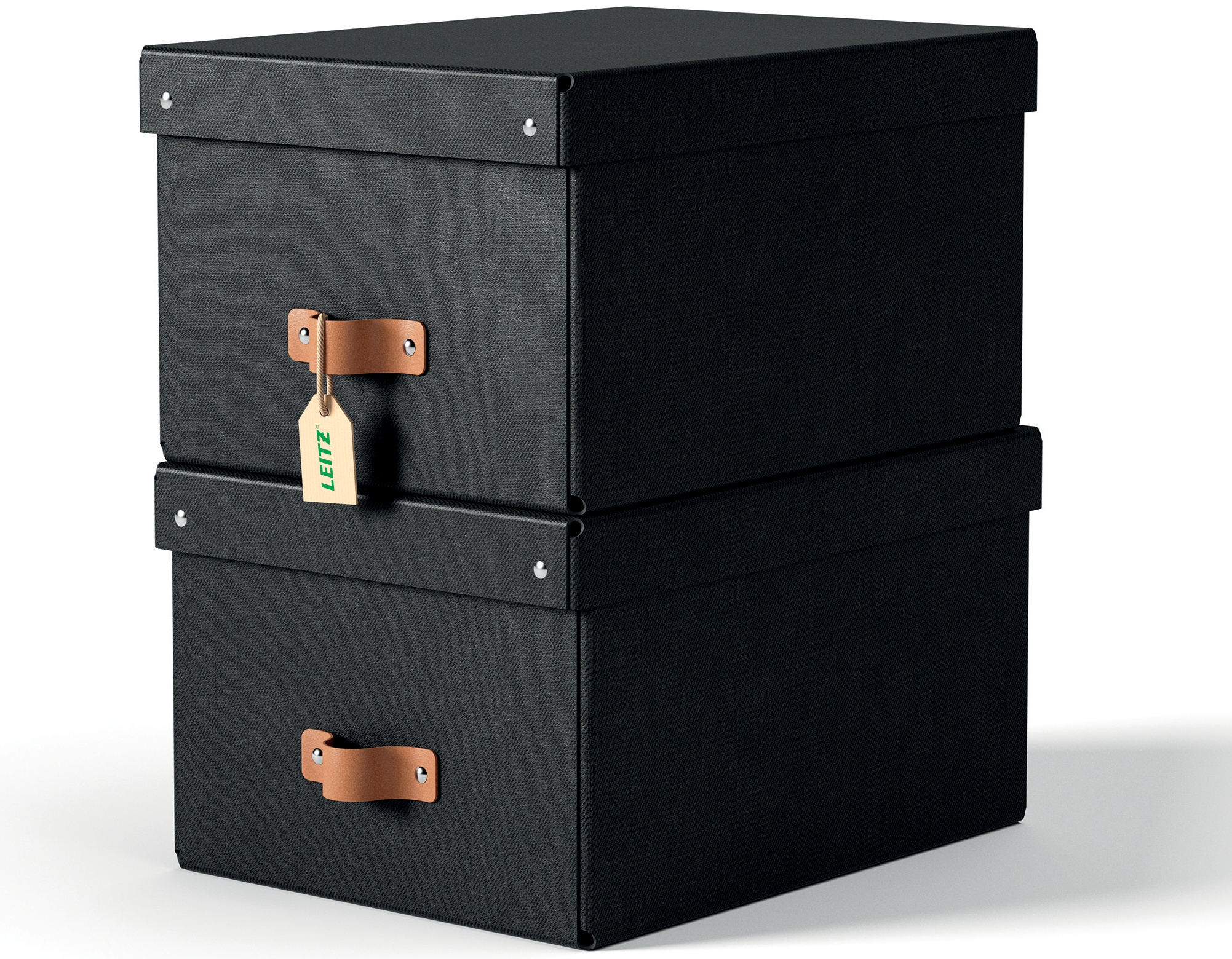 Leitz Aufbewahrungsbox Puro | 17 l | 27 x 37 x 20 cm | Schwarz | 2er-Pack