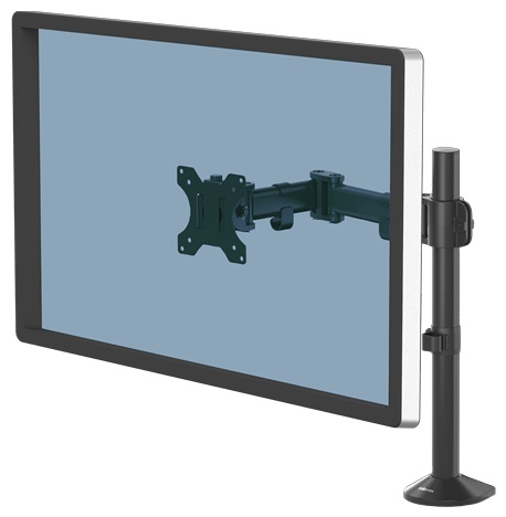 Fellowes Reflex Monitorarm | für 1 Monitor | bis 32" | bis 8 kg | Tischklemme | höhenverstellbar | Schwarz