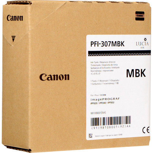 Original Canon PFI307MBK | 9810B001 Tinte Matt Schwarz ( 2025 )