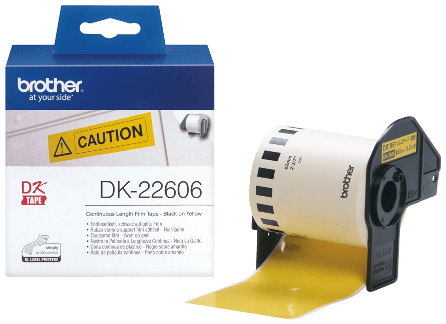 Brother Endlosetikett DK22606 | 62 mm | Gelb