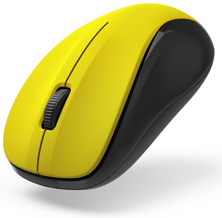 Hama MW-300 V2 Maus | Funk (2,4 GHz) | 2× AAA-Batterie | 3 Tasten | 1200 dpi | Beidhändig | Gelb