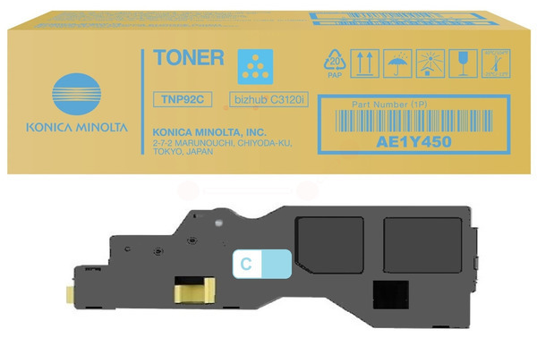 Original Konica Minolta TNP92C | AE1Y450 Toner Cyan