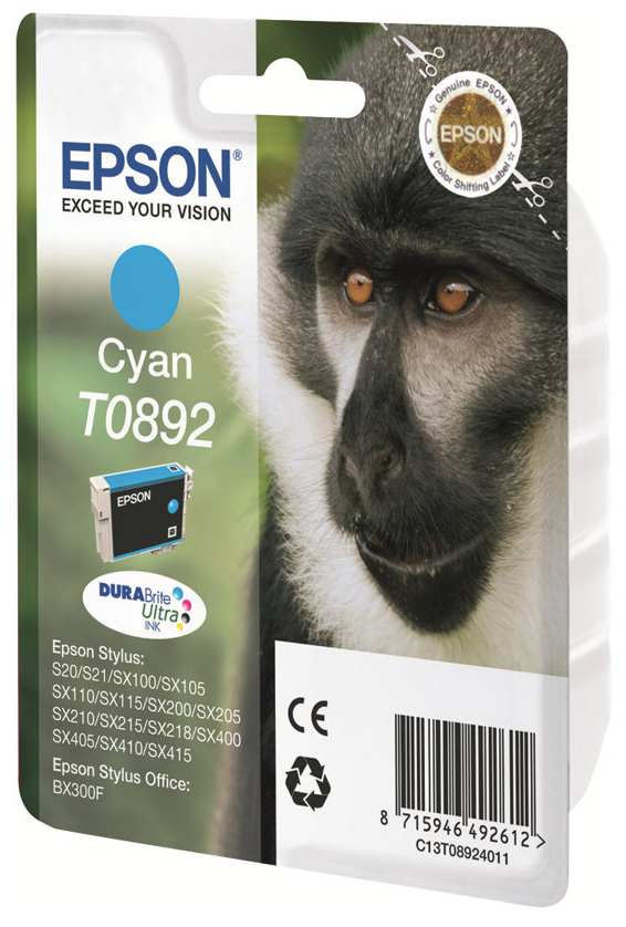 Original Epson T0892 | C13T08924011 Tinte Cyan ( 2023 )