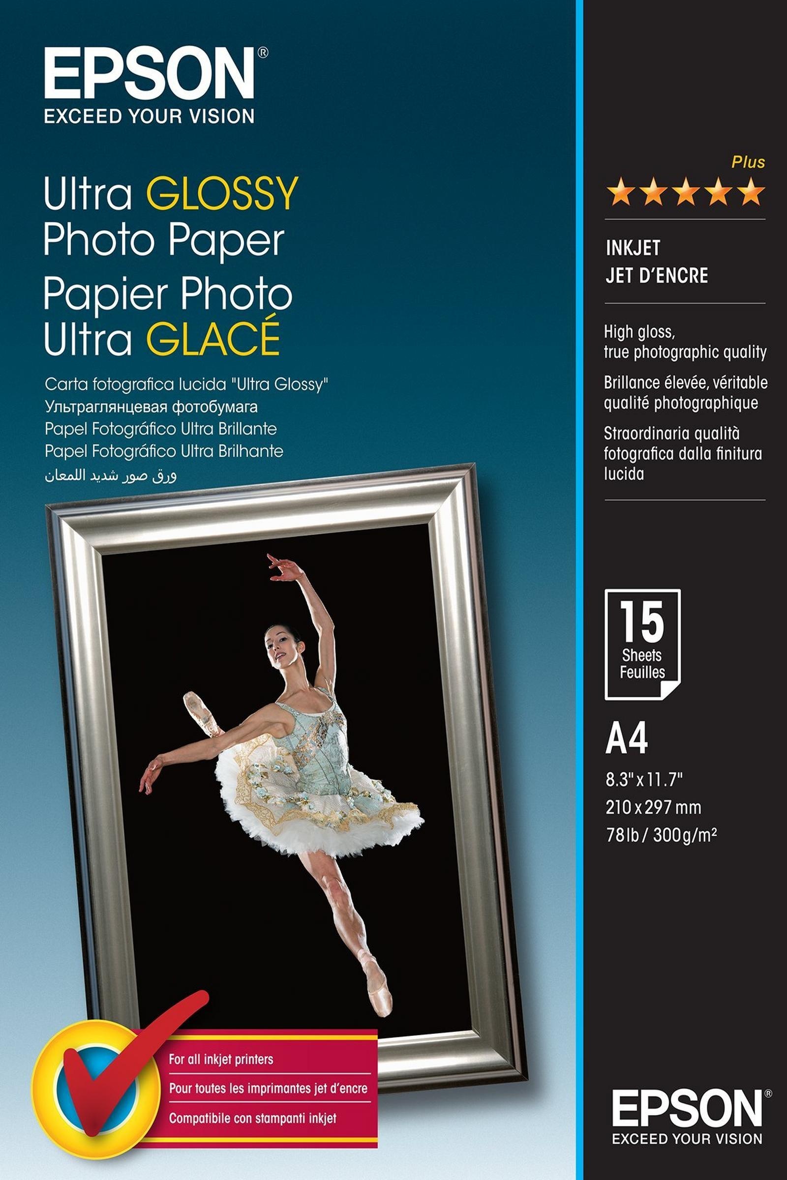 Epson Fotopapier S041927 Hochglänzend | A4 | 300 g/m² | 15 Blatt