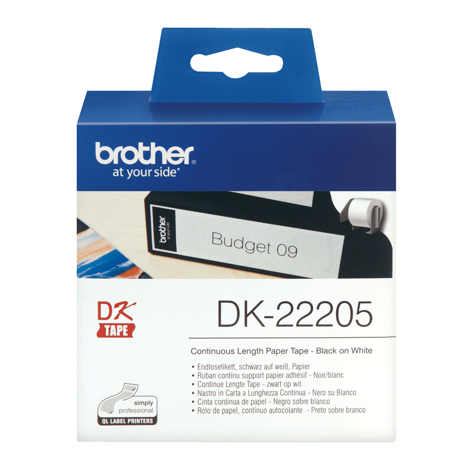 Brother Endlosetikett DK-22205 | 62 mm | Weiß | Papier