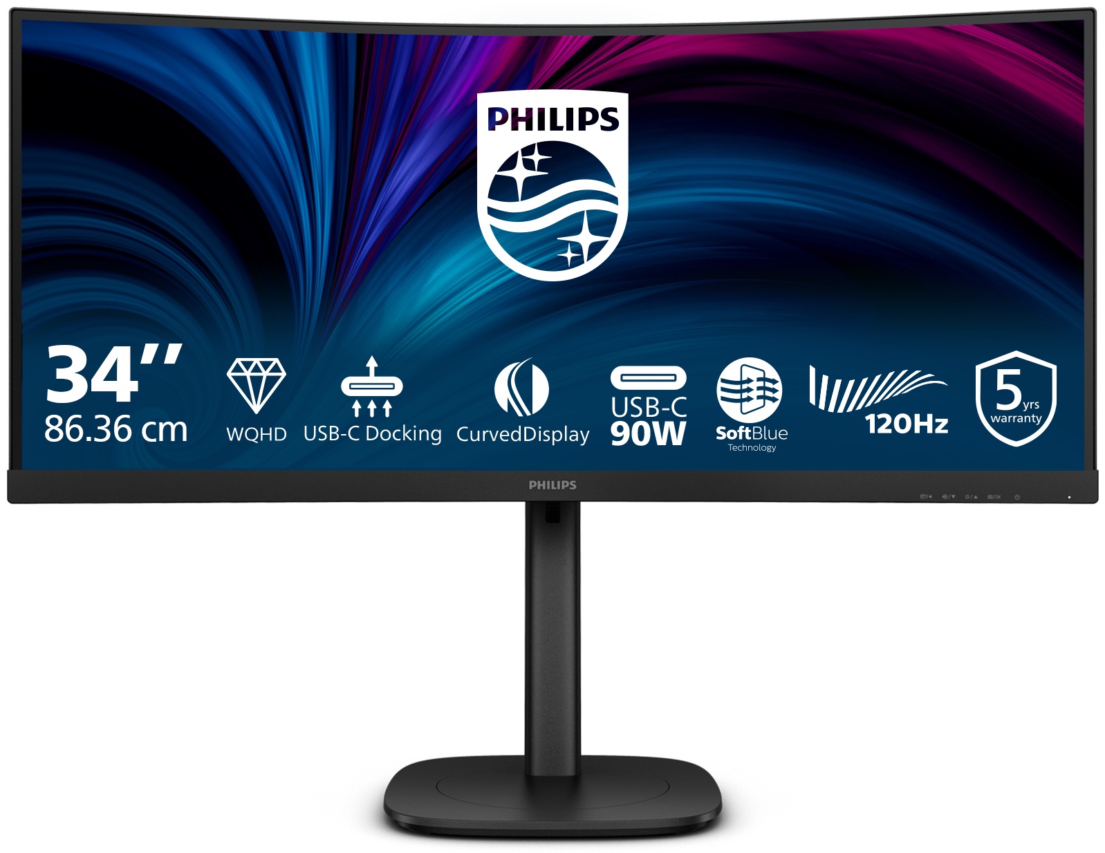 Philips 3000 series | 34B2U3600C/00 Curved-Monitor 34 zoll | 86,4 cm | UWQHD | 3440 x 1440 | Schwarz