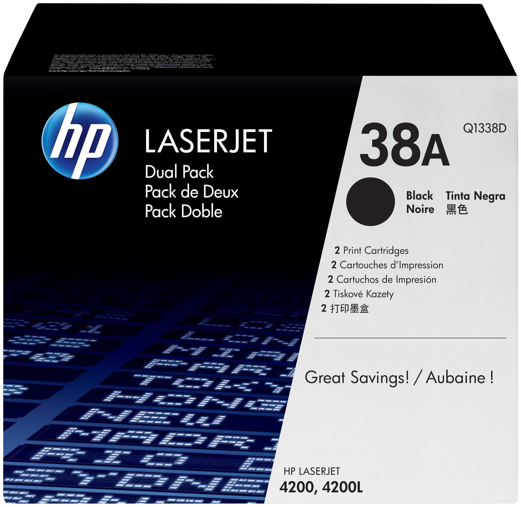 Original HP Q1338D | 38A Toner Schwarz ( 2 Stück )