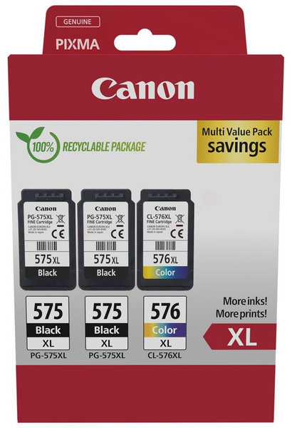 Canon PG-575XLx2/CL-576XL  schwarz, color Druckköpfe, 3er-Set