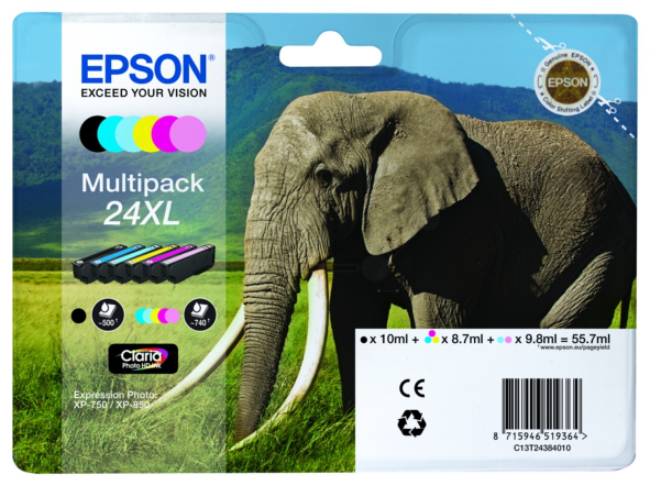 Original Epson 24XL | C13T24384011 Tinte Spar Set | 6 Farben XL