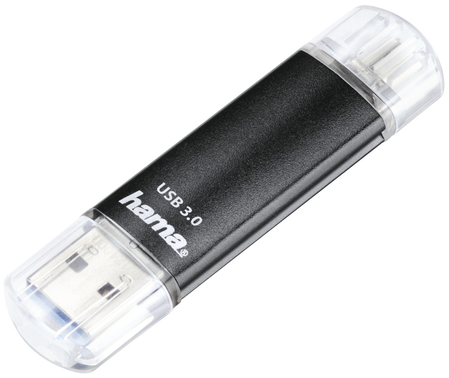 Hama Laeta Twin USB-Stick | 256 GB | USB 3.2 Gen 1 (USB-A + Micro-USB) | 40 MB/s | Schwarz