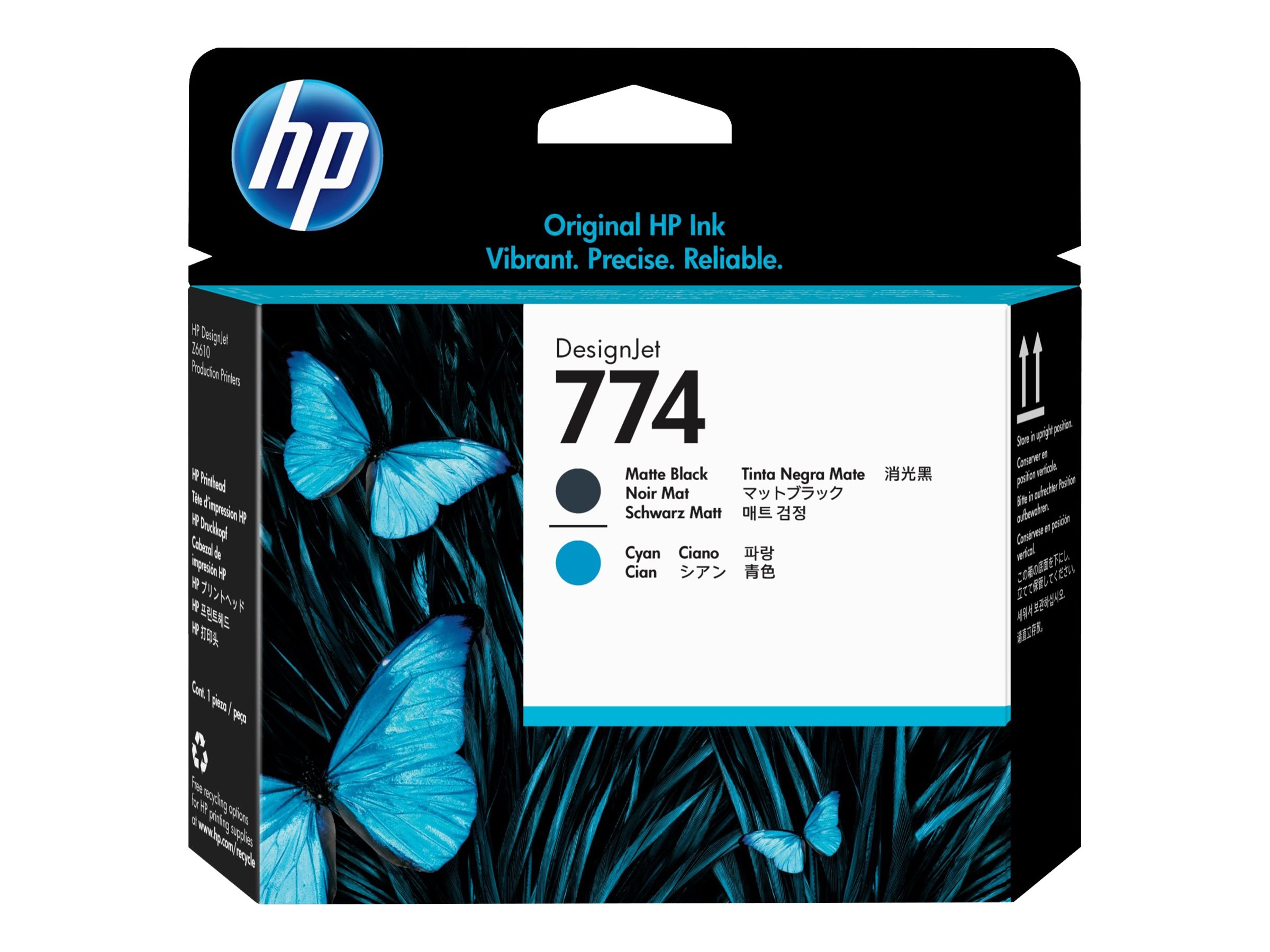 Original HP 774 | P2W01A Druckkopf Matt Schwarz & Cyan ( 2020 )