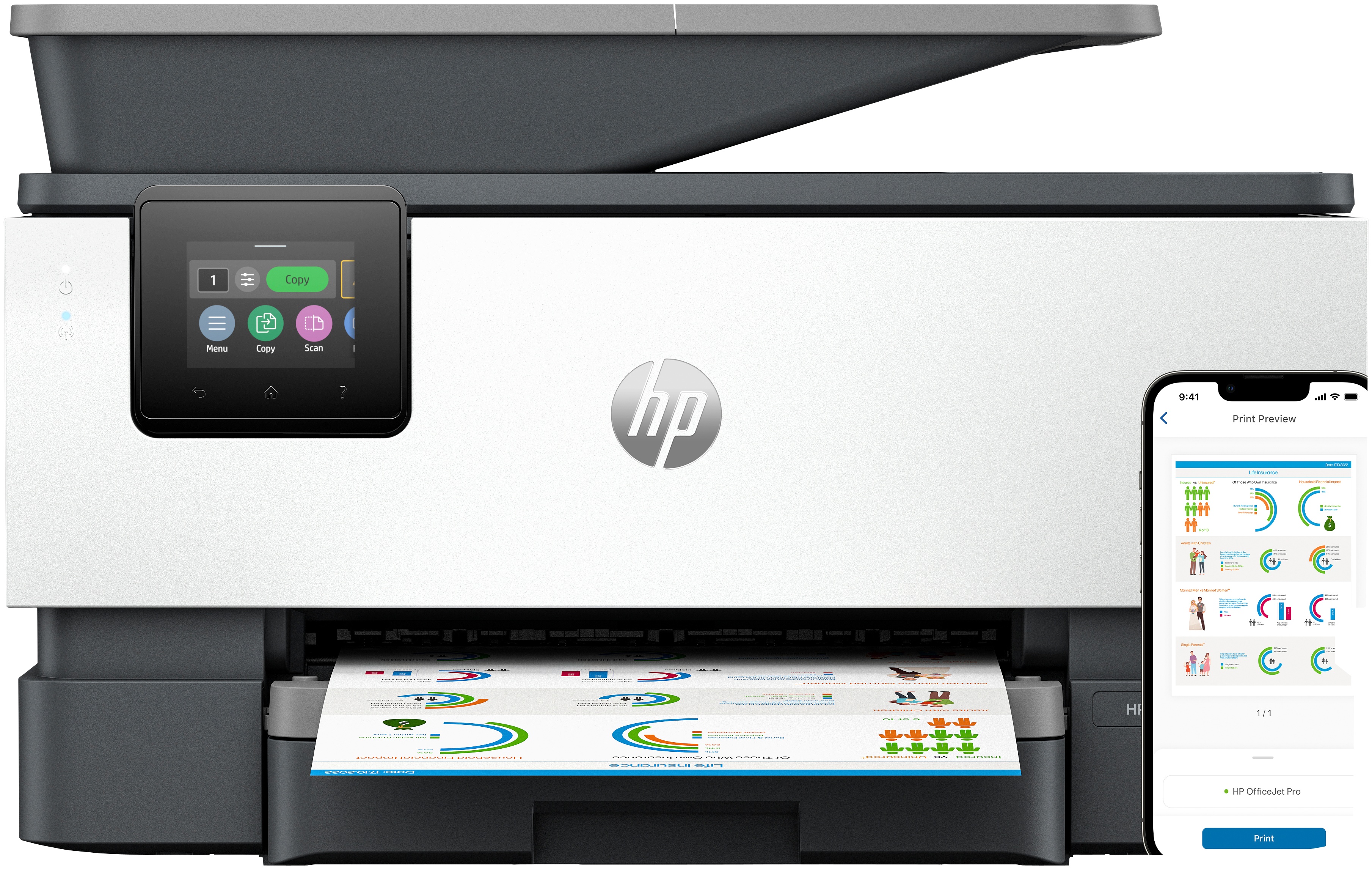 HP OfficeJet Pro 9120E Farb Tinten Multifunktionsdrucker | A4 | 22 S./Min | Duplex | WLAN