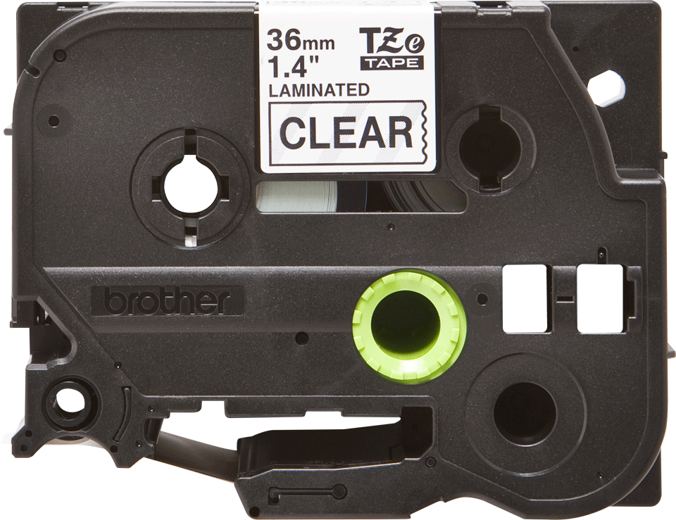 Brother Schriftband TZe-161 | 36 mm | Schwarz auf Transparent | 8 m