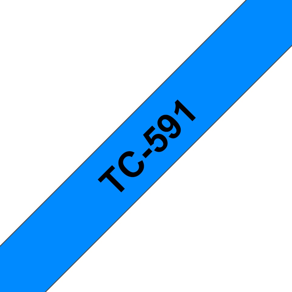 Brother Schriftband TC-591 | 9 mm | Schwarz auf Blau | 7.7 m
