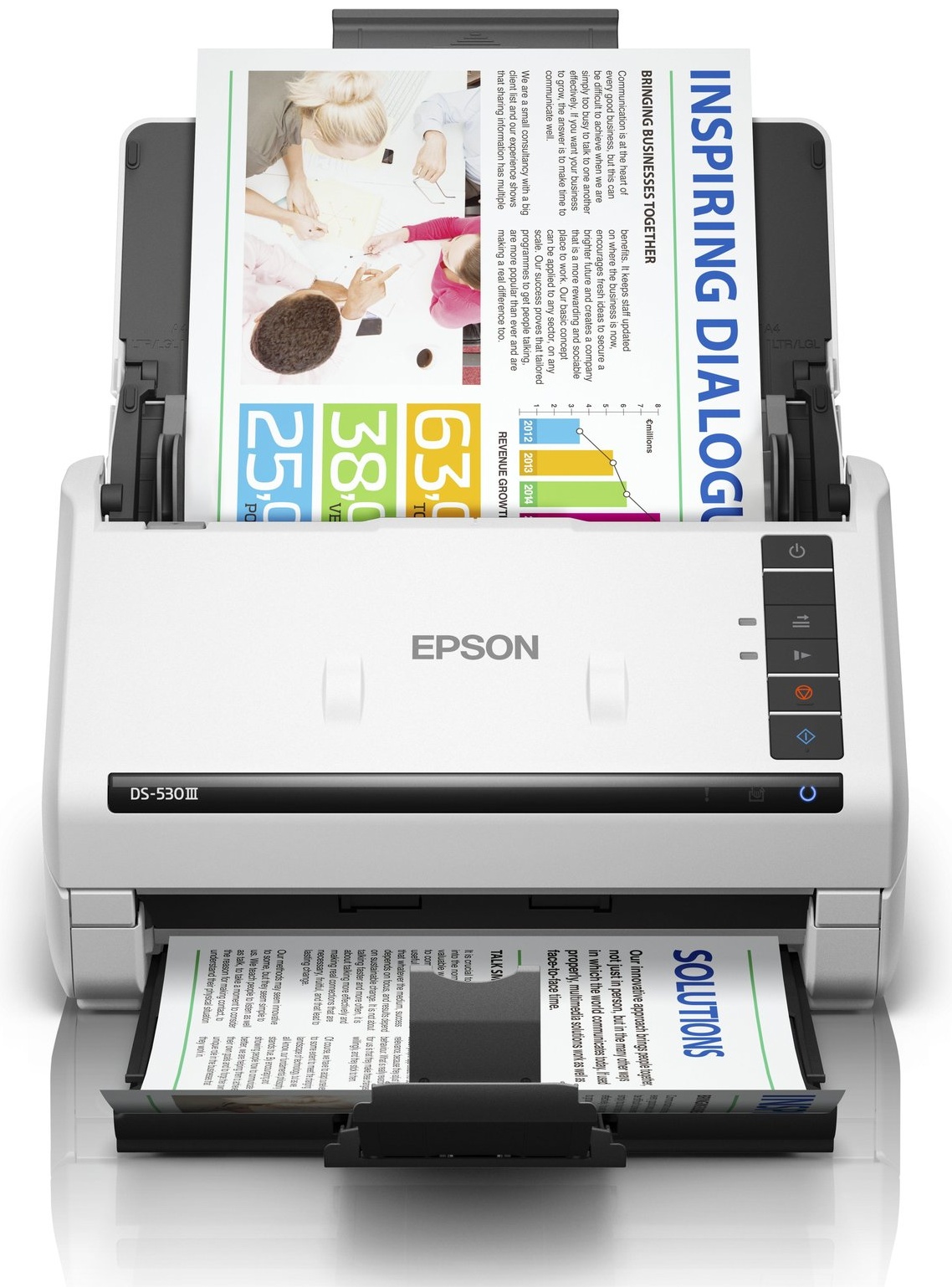 Epson WorkForce DS-530III Dokumentenscanner | A4 | 40 S./Min | Duplex | USB | Weiß
