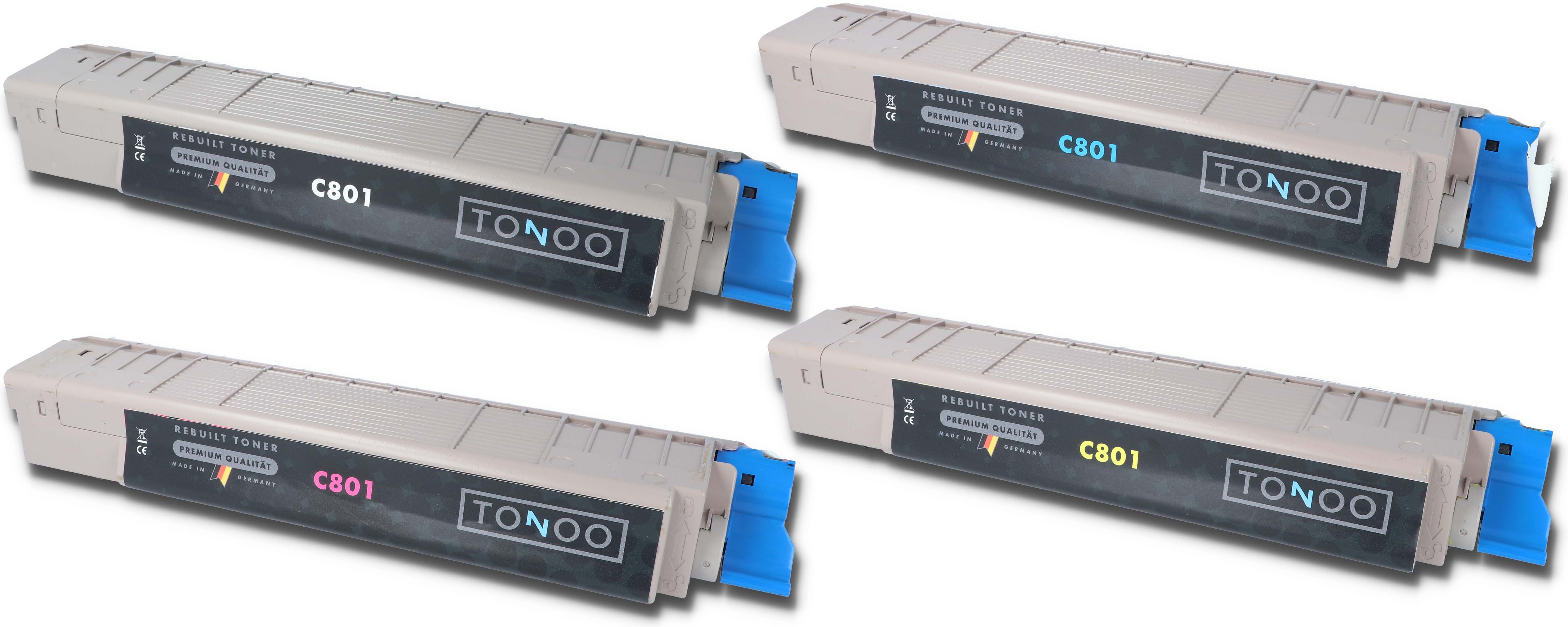 Tonoo® Toner ersetzt OKI C801dn | C801n | C821dn | C821n | Set