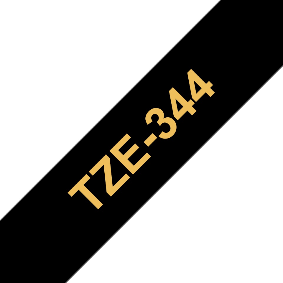 Brother Schriftband TZe-344 | 18 mm | Gold auf Schwarz | 8 m