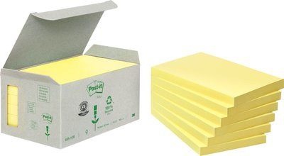 Post-it® Haftnotizen Recycling Notes 654 | Gelb | 100 Blatt/Block | 6er-Pack