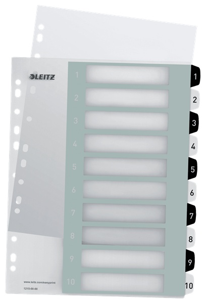 Leitz Register WOW | DIN A4 | 1-10 · 10-teilig | Schwarz, Weiß