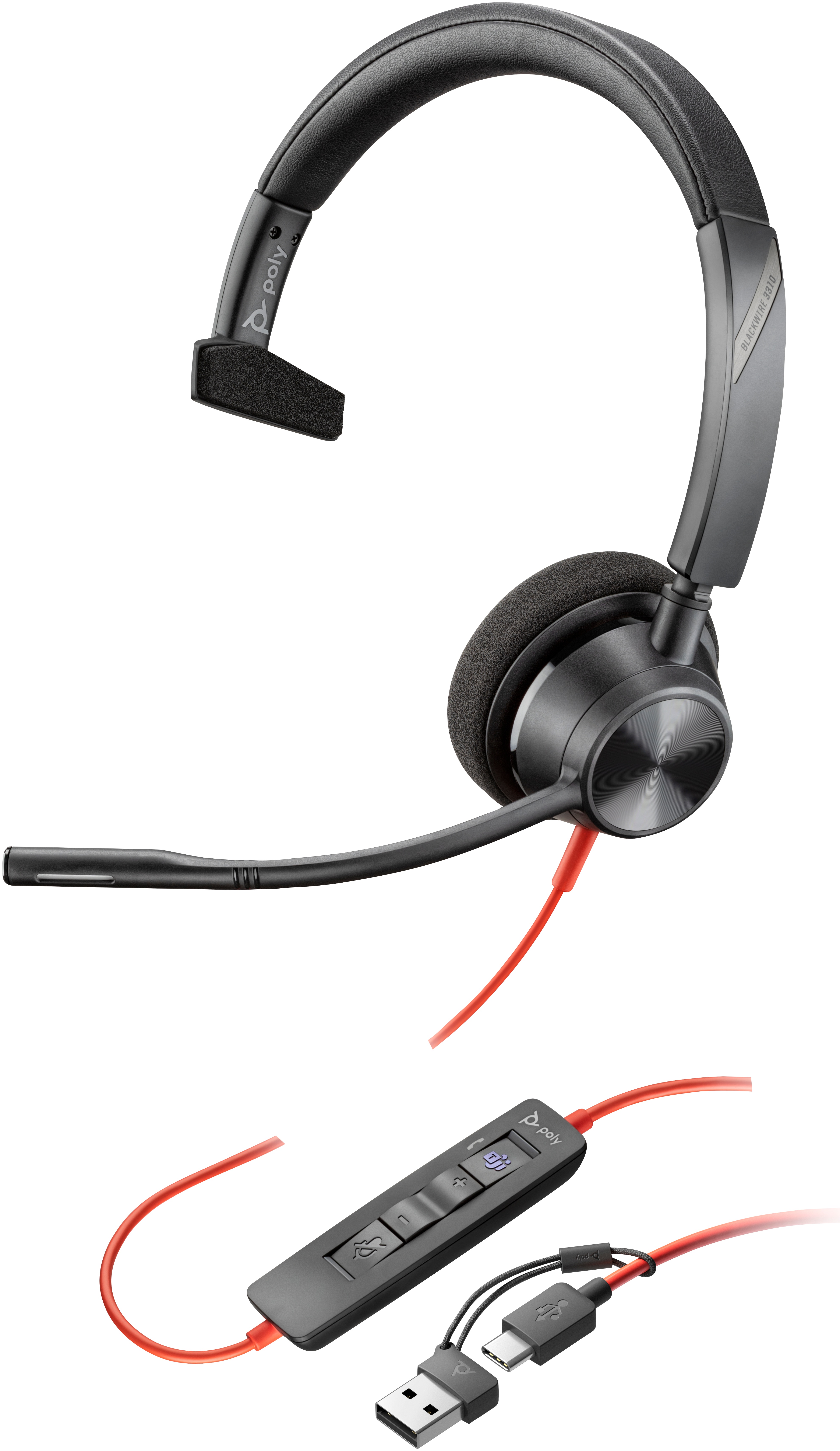Poly Blackwire 3310 Teams Mono Headset