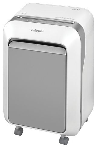 Fellowes Powershred LX21 Aktenvernichter | P-5 Mikroschnitt | 15 Blatt | 23 l | Grau/Weiß