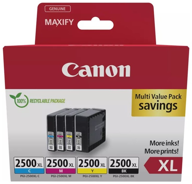 Original Canon 9254B004 | 9254B010 | PGI2500XL BK/C/M/Y Tinte Spar Set XL