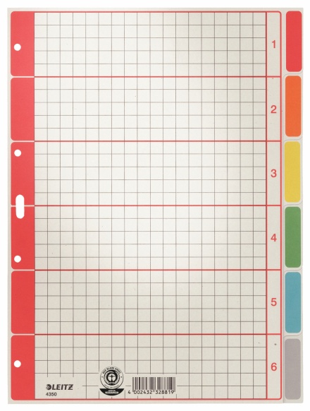 Leitz Register | DIN A4 | 1-6 · 6-teilig | Grau