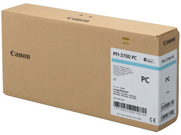 Original Canon PFI3700 PC | 6451C001 Tintenpatrone Foto Cyan XXL