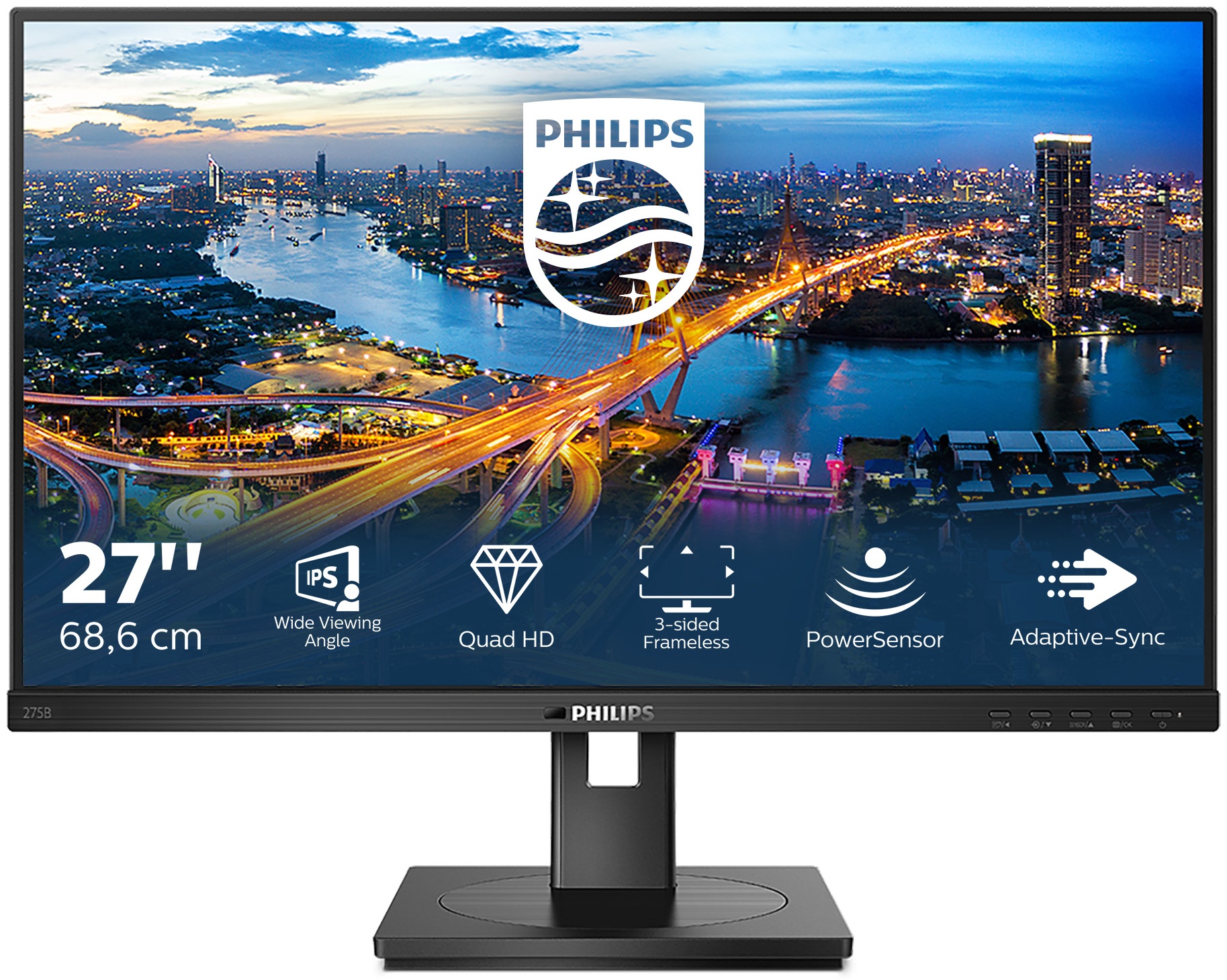 Philips B Line | 275B1/00 Monitor 27 zoll | 68,6 cm | WQHD | 2560 x 1440 | Schwarz