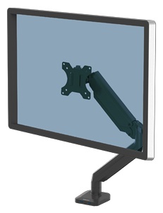 Fellowes Platinum Series Monitorarm | für 1 Monitor | bis 40" | bis 8 kg | Tischklemme | höhenverstellbar | Schwarz