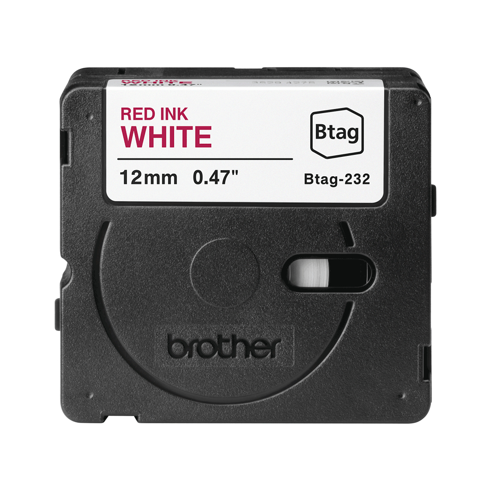 Brother Schriftband Btag BTAG232 | 12 mm | Rot auf Weiß | 4 m