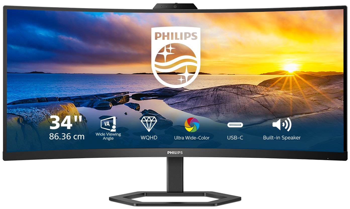 Philips 5000 series | 34E1C5600HE/00 Curved-Monitor 34 zoll | 86,4 cm | UWQHD | 3440 x 1440 | Schwarz