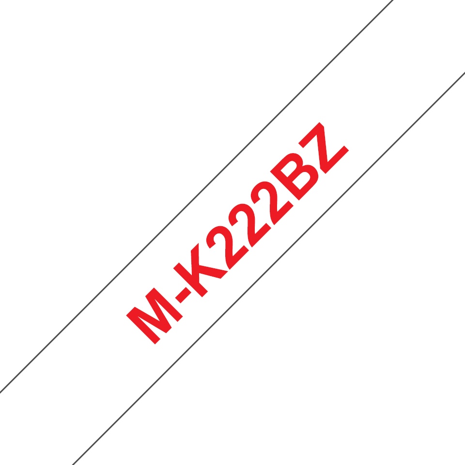 Brother Schriftband M-K M-K222 | 9 mm | Rot auf Weiß | 8 m