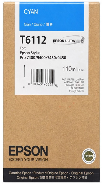 Original Epson T6112 | C13T611200 Tintenpatrone Cyan
