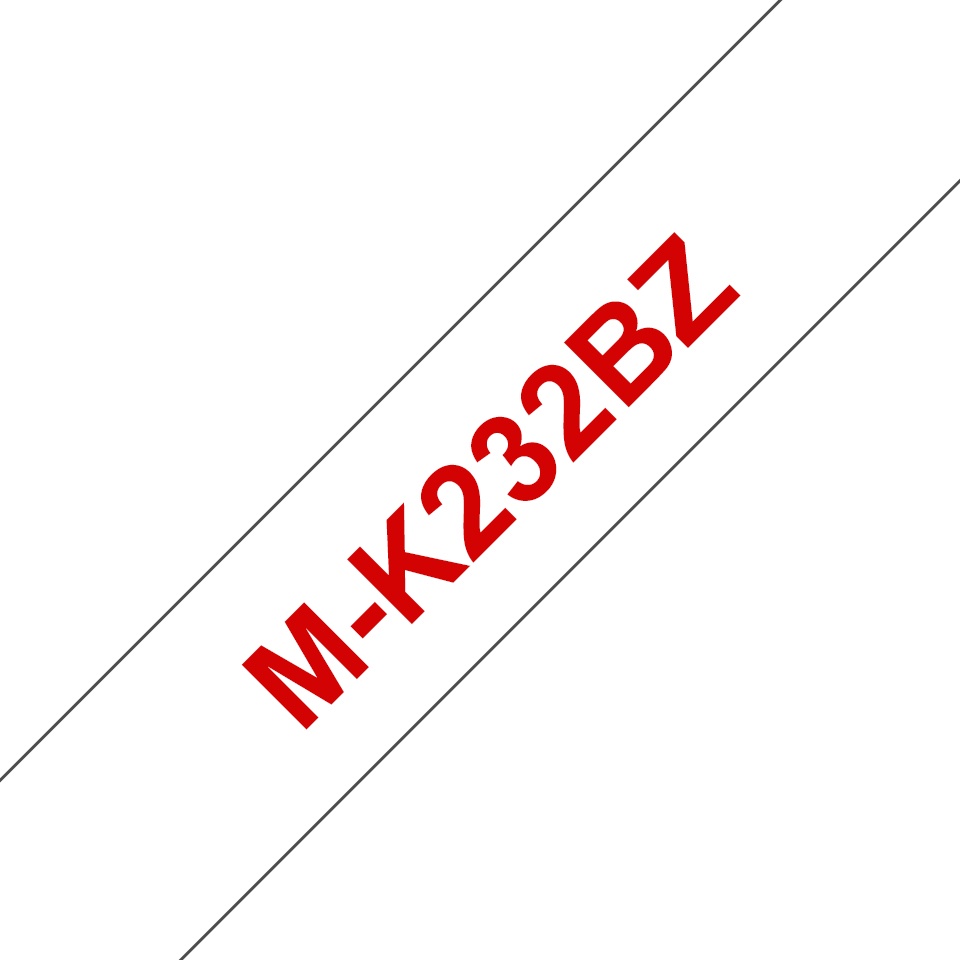Brother Schriftband M-K M-K232 | 12 mm | Rot auf Weiß | 8 m