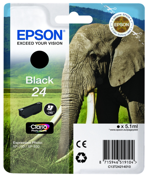Original Epson 24 | C13T24214012 Tinte Schwarz