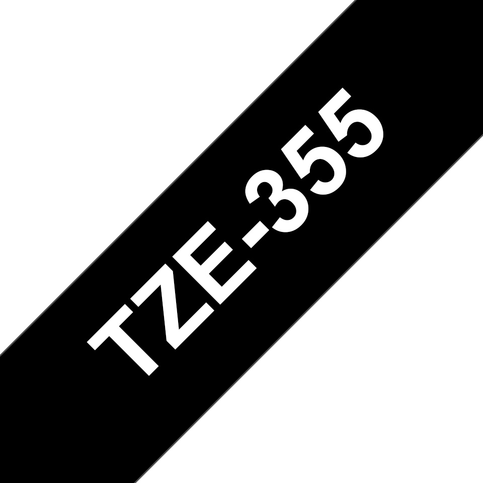 Brother Schriftband TZe-345 | 18 mm | Weiß auf Schwarz | 8 m