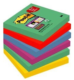 Post-it® Haftnotizen Super Sticky Notes | Grün | 90 Blatt/Block | 6er-Pack