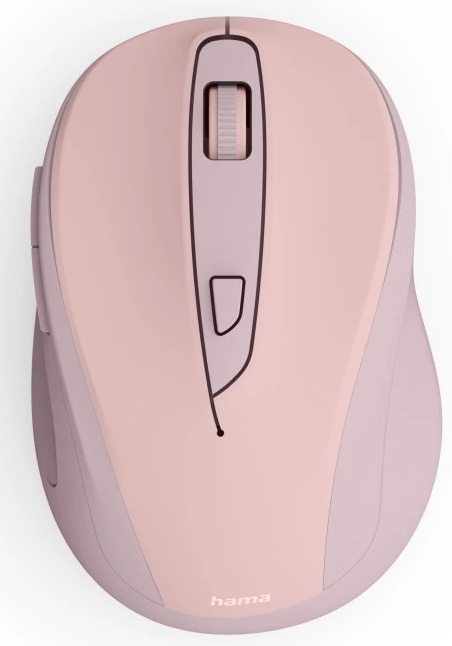 Hama WM-400 Ergonomische Maus | Funk (2,4 GHz) | 2× AAA-Batterie | 6 Tasten | 1600 dpi | Rechtshänder | Pink