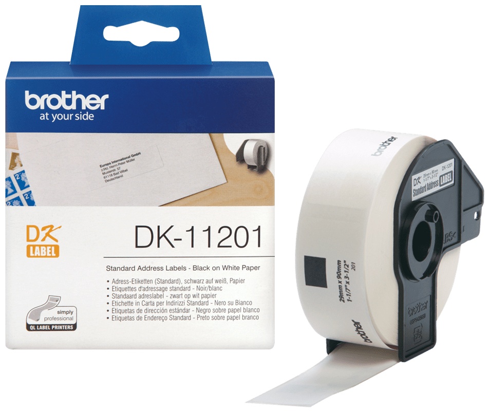 Brother Etikettenrolle DK11201 | 29x90 mm | Weiß