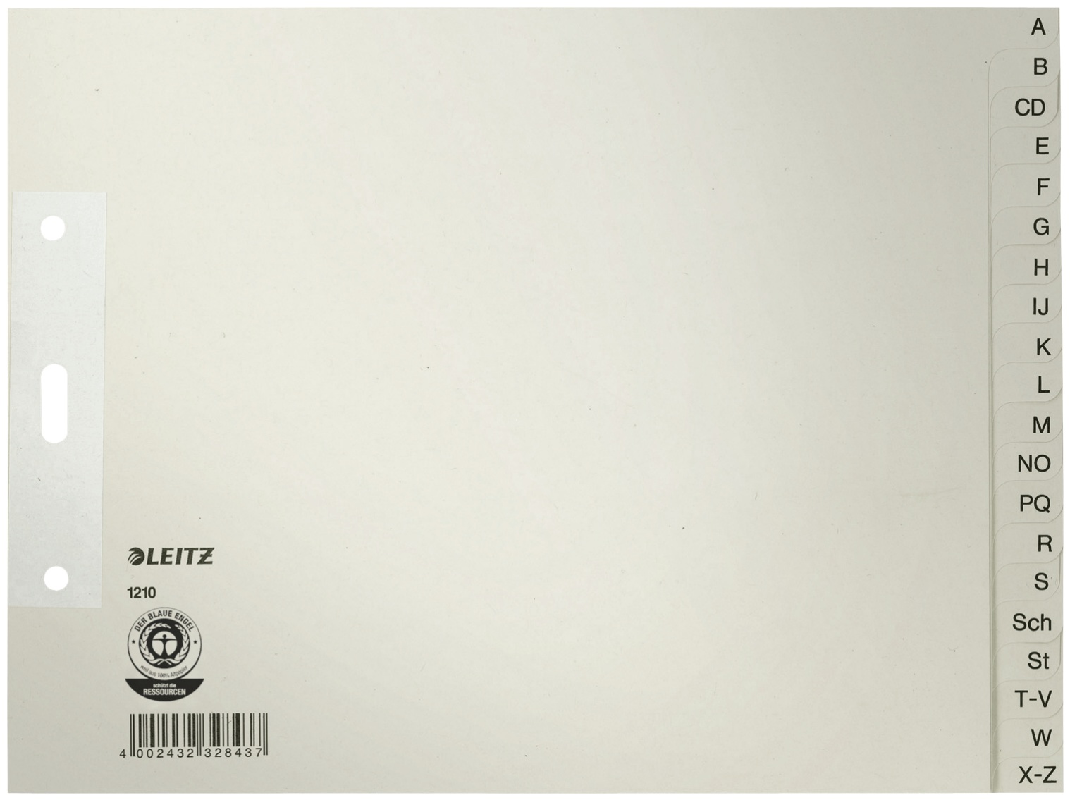 Leitz Register 1210 | DIN A4+ | A-Z · 20-teilig | Grau