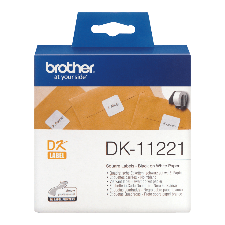 Brother Etikettenrolle DK-11221 | 23x23 mm | Weiß | Papier