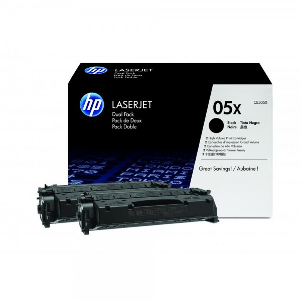 Original HP CE505XD / 05X Toner Schwarz Doppelpack XL