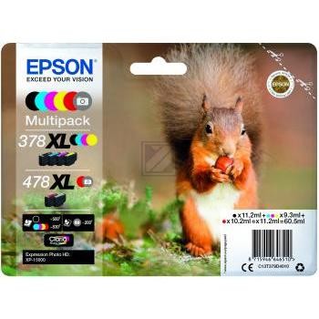 6 EPSON 378XL/478XL /T379D4 schwarz, cyan, magenta, gelb, rot, grau Tintenpatronen