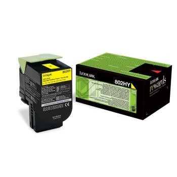 Original Lexmark 80C2HY0 / 802HY Toner Gelb XL