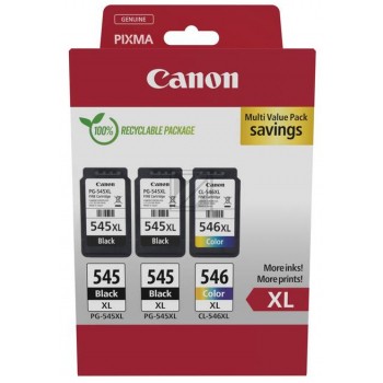 Canon PG-545XLx2/CL-546XL schwarz, color Druckköpfe, 3er-Set